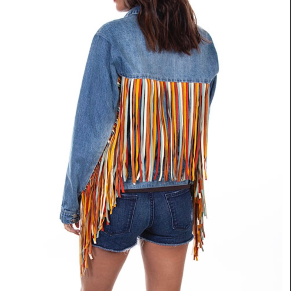 Scullys fringe jean jacket